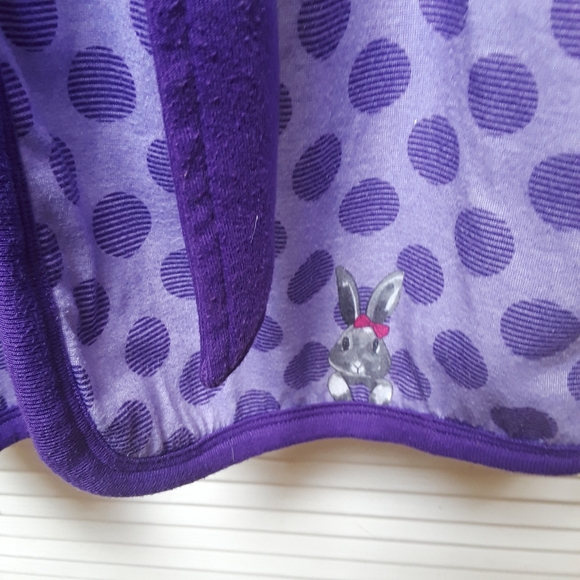 Woodrow & Friends Kid's  Sherpa Lined Robe Bunny Purple L (14/16) - Picture 6 of 10